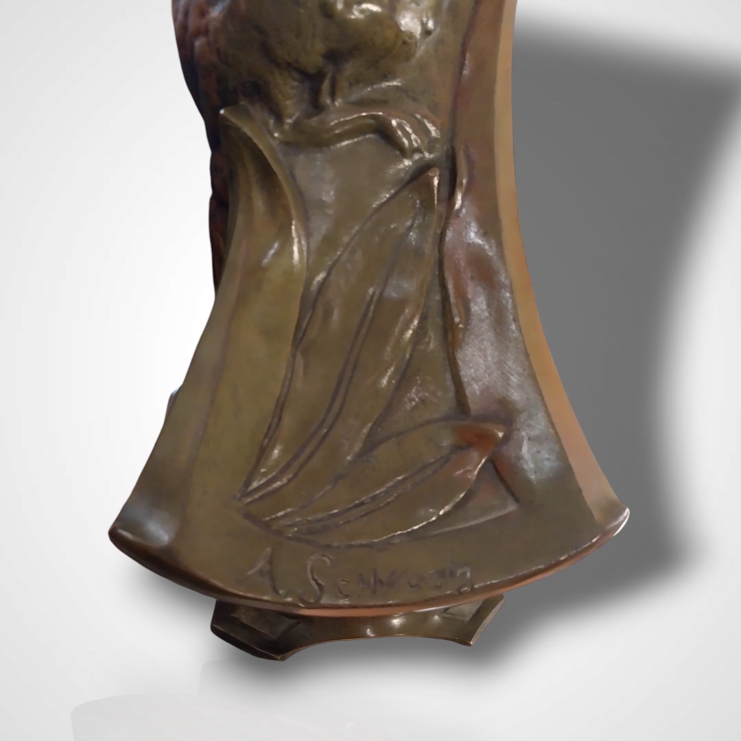 A.Schwartz, vase - aiguière en bronze Art Nouveau, XXe-photo-7