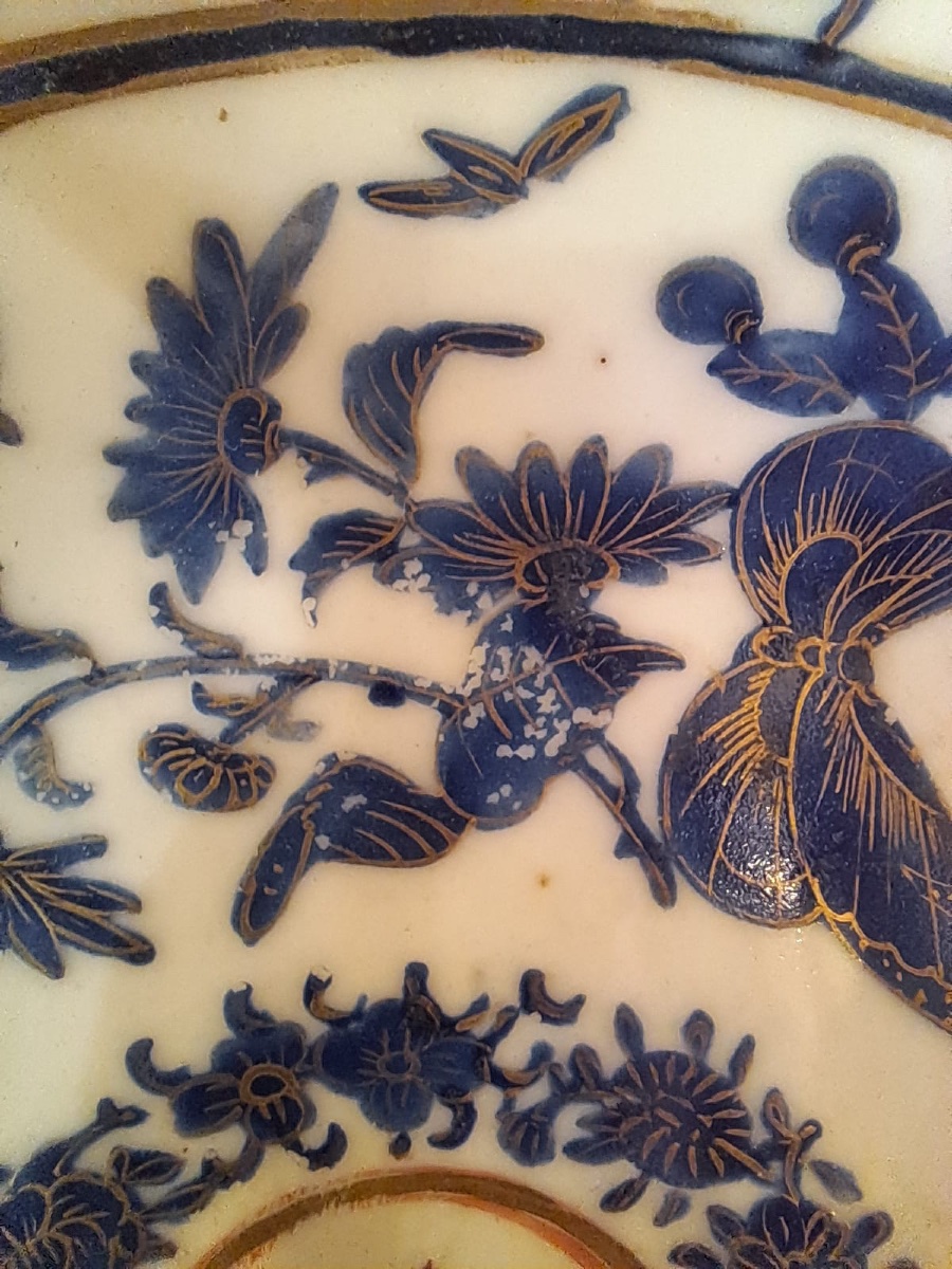 Cantonese Porcelain Cup And Saucer, 19th Century-photo-4