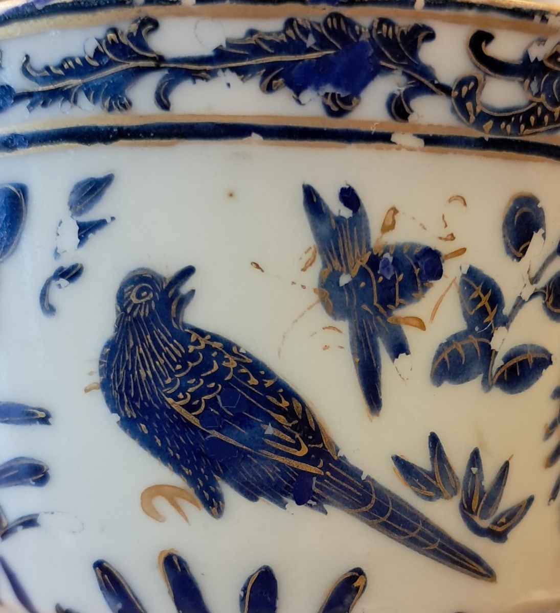 Cantonese Porcelain Cup And Saucer, 19th Century-photo-5