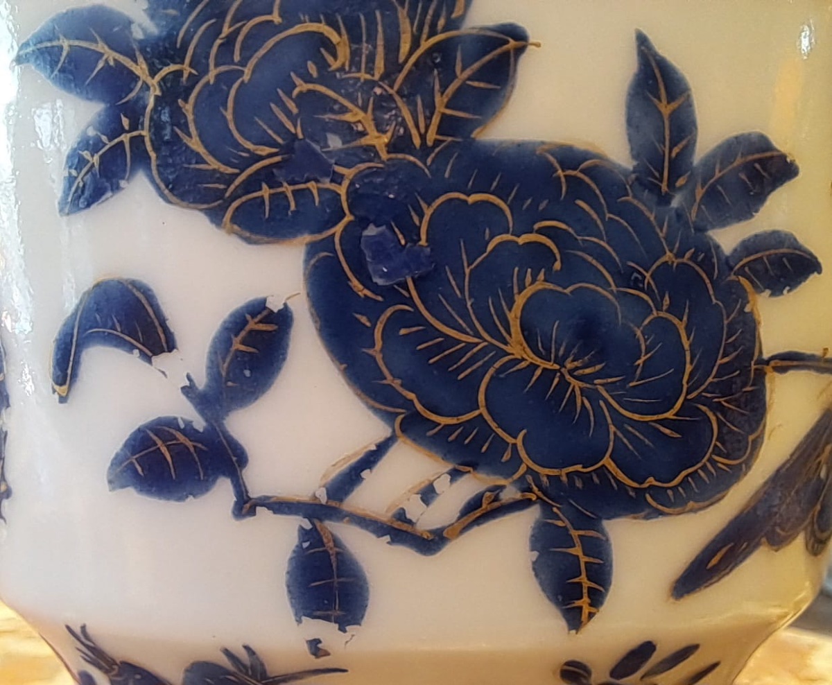 Cantonese Porcelain Cup And Saucer, 19th Century-photo-6