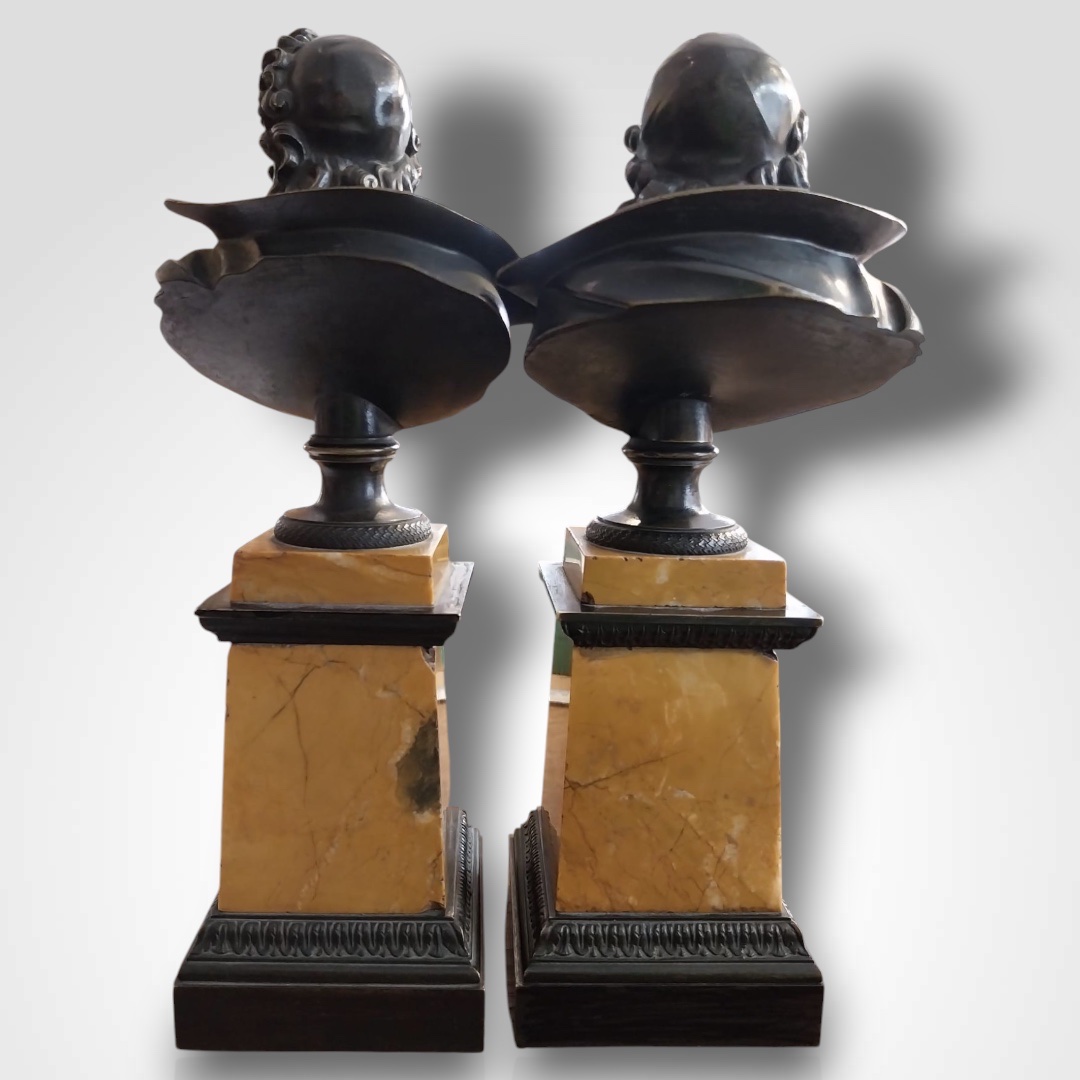 Paire de bustes en bronze XIXe-photo-2