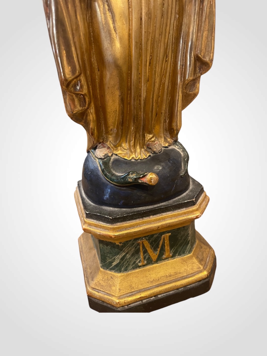 Virgin Mary Terracotta, 19th Century -photo-3