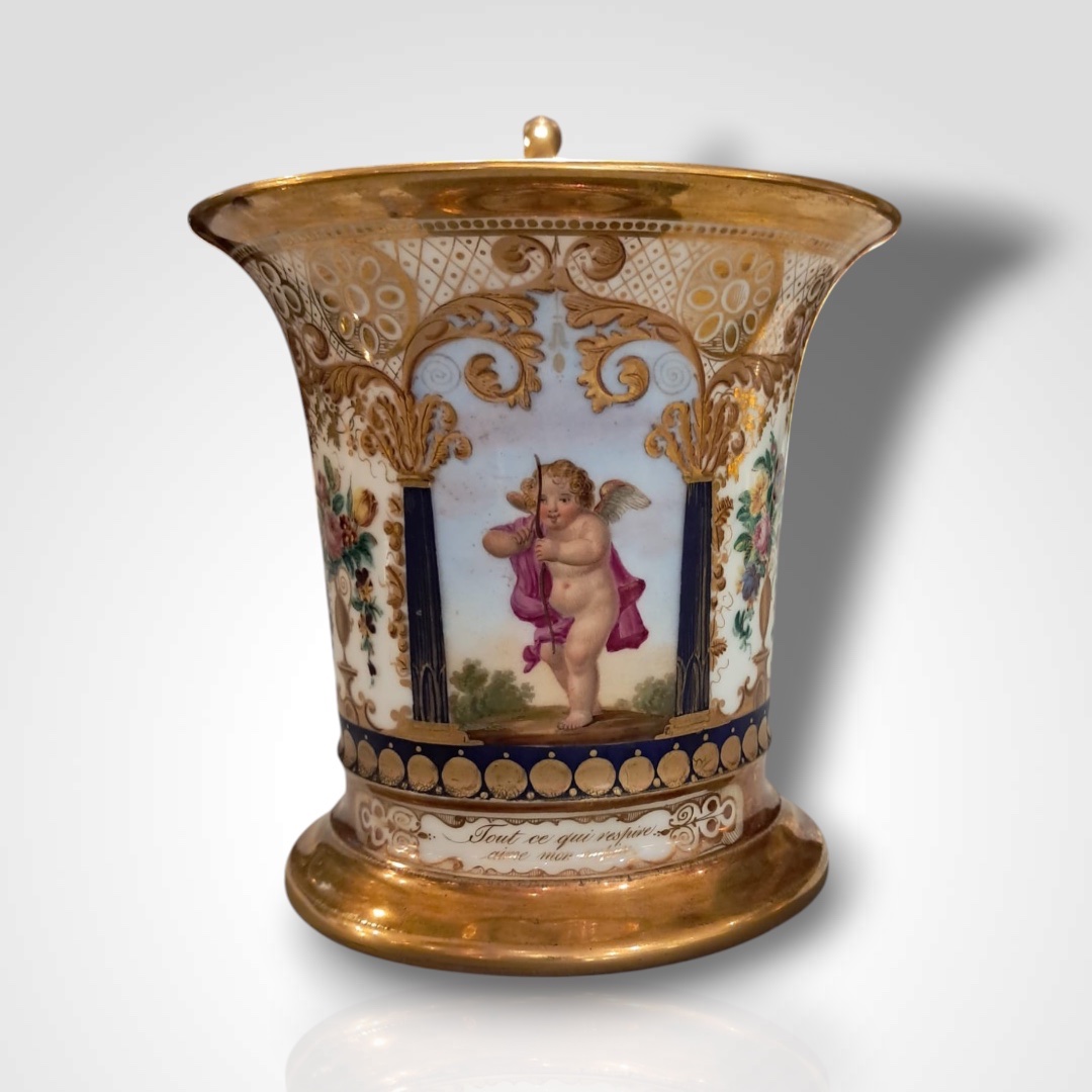 Tasse et sous-tasse en porcelaine de Paris, début XIXe-photo-2