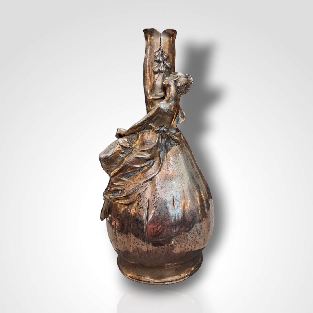 Eugène Lelièvre, vase en bronze orné d’une figure féminine, fin XIXe-début XXe-photo-2