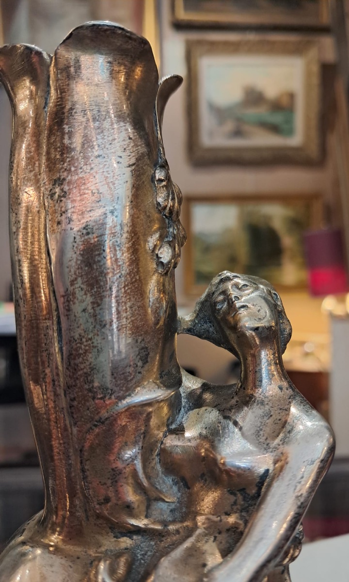 Eugène Lelièvre, vase en bronze orné d’une figure féminine, fin XIXe-début XXe-photo-2