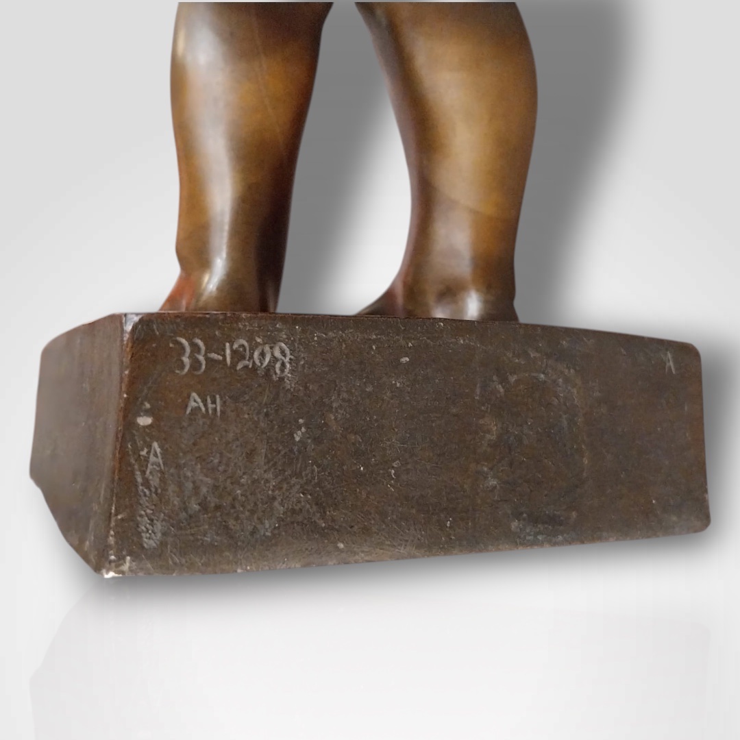 Juan Clara (1875-1958), Bronze Of A Girl Playing With Her Cat, 20th Century-photo-2