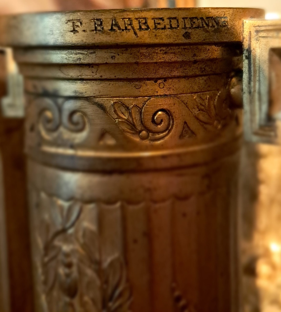 Ferdinand Barbedienne, paire de vases en bronze doré, XIXe-photo-4