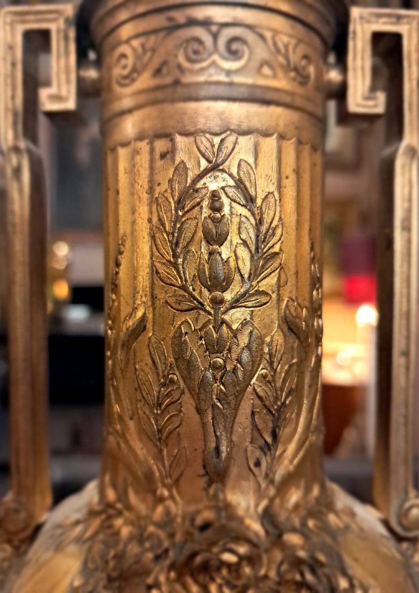 Ferdinand Barbedienne, paire de vases en bronze doré, XIXe-photo-3