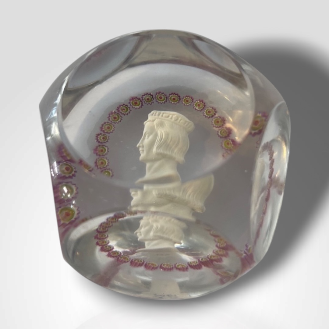 Saint Louis Crystal Sulfide, King St Louis, 20th Century 
