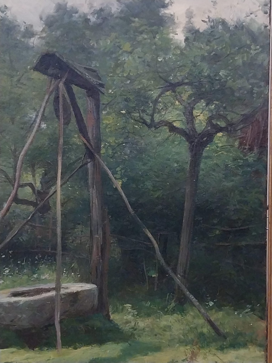 Charles Lhullier dit aussi Lhuillier (1824-1898), vue d’un puits, huile sur toile, XIXe.-photo-3