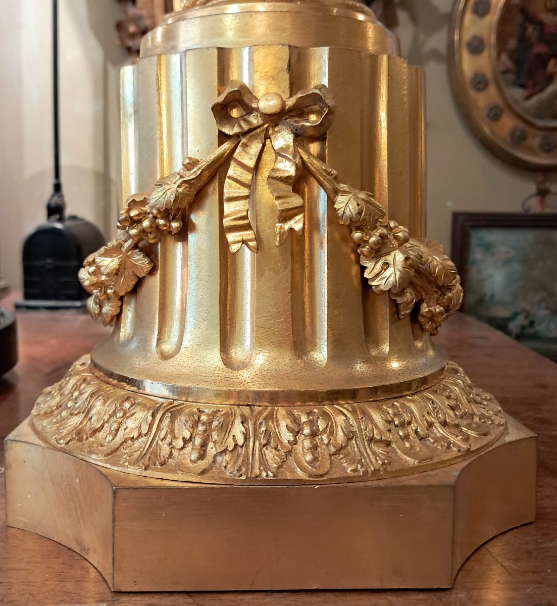 Paire de candélabres en bronze doré Napoléon III, XIXe-photo-2
