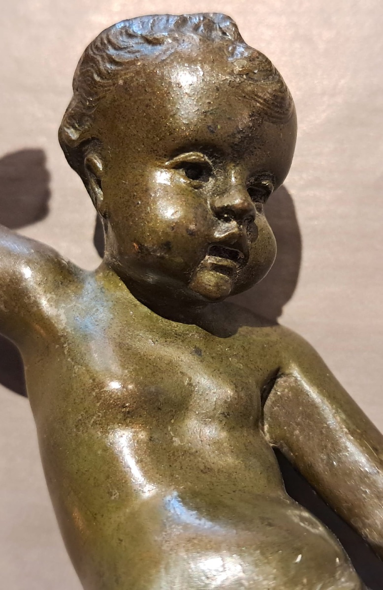 Henri Plé, Child On A Snail, Bronze, Late 19th Century-photo-2