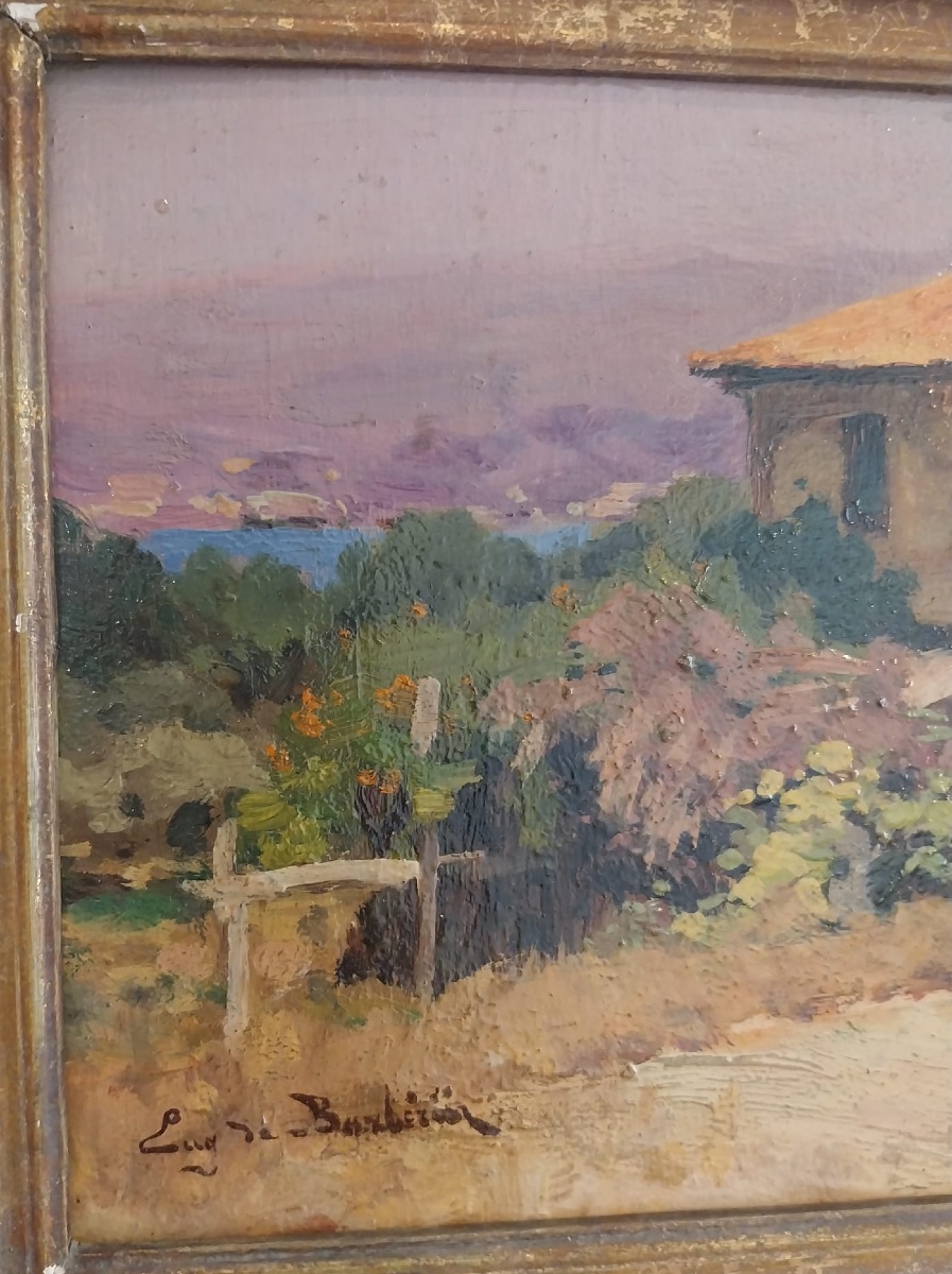 Eugène De Barberiis (1851-1937), Oil On Panel, Provençal Landscape, 20th Century-photo-3