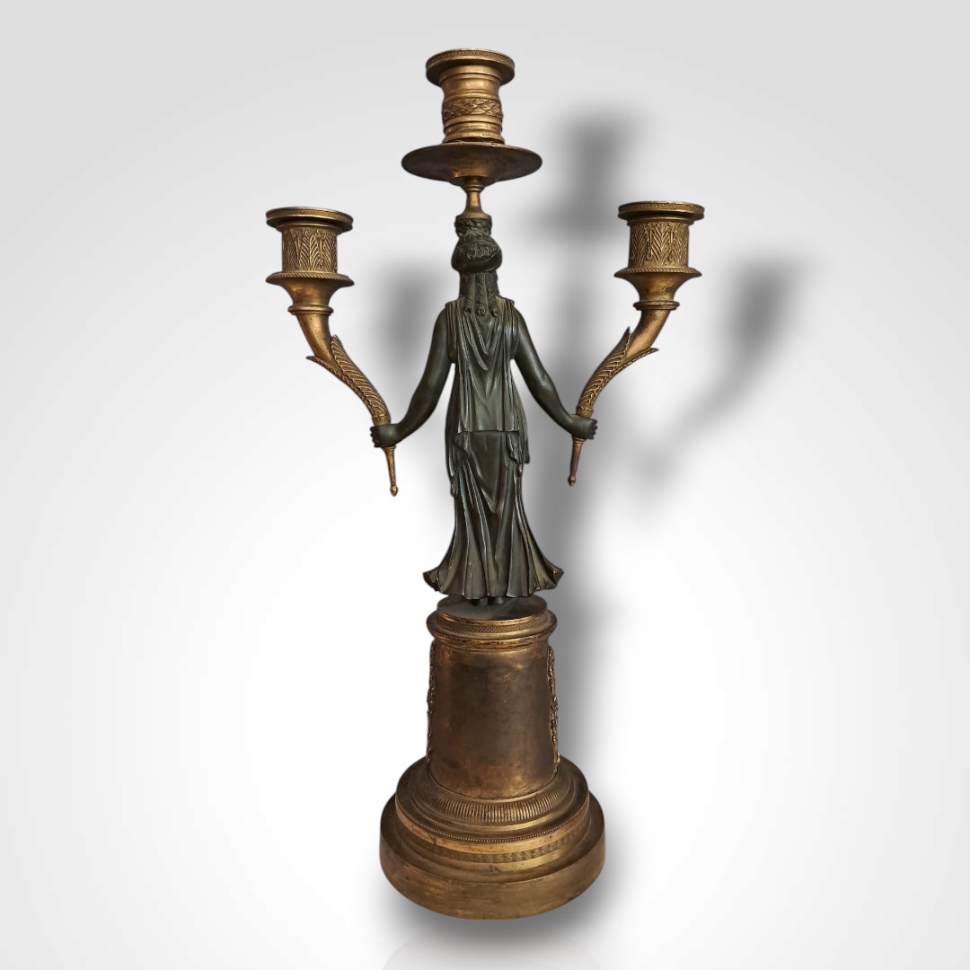 Pair Of Candelabra With Bacchantes, 19th Century-photo-2