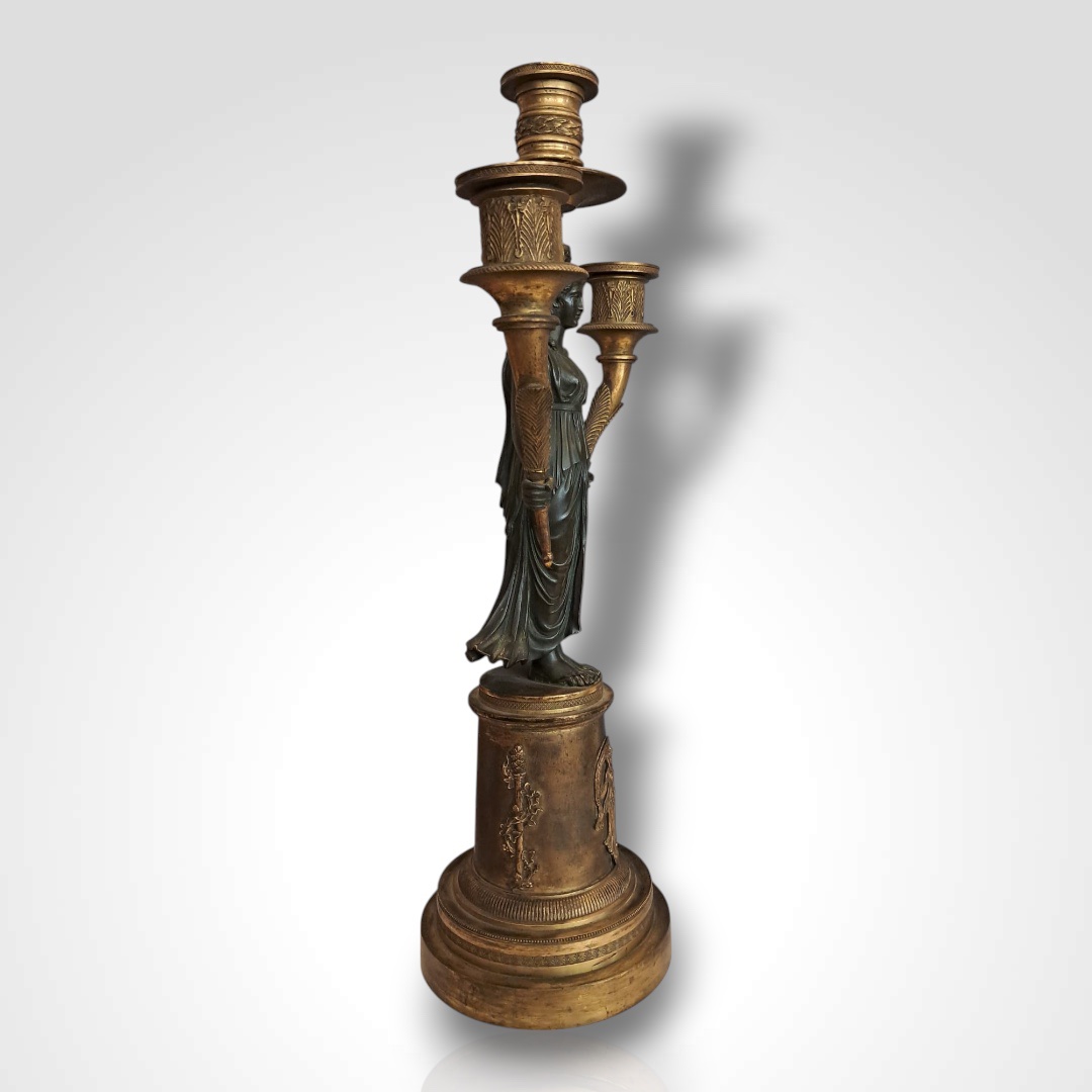 Pair Of Candelabra With Bacchantes, 19th Century-photo-3