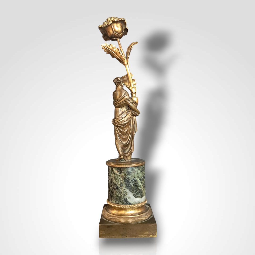 Paire de bougeoirs en bronze dits “aux Romains”, début XIXe-photo-2
