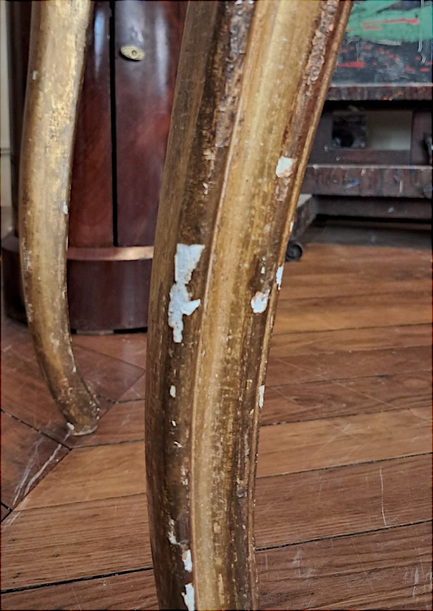 Guéridon en bois doré de style Louis XV -photo-2