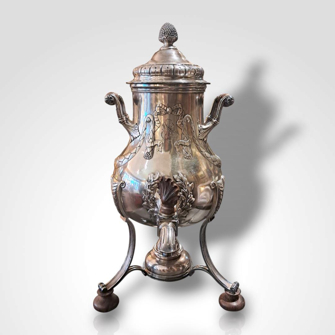 Samovar en métal argenté, Risler & Carré, fin XIXe-début XXe