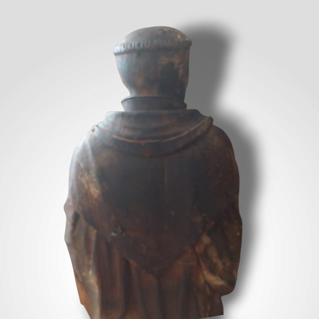 Wooden Sculpture Of A Saint, 17-18th Century.-photo-2