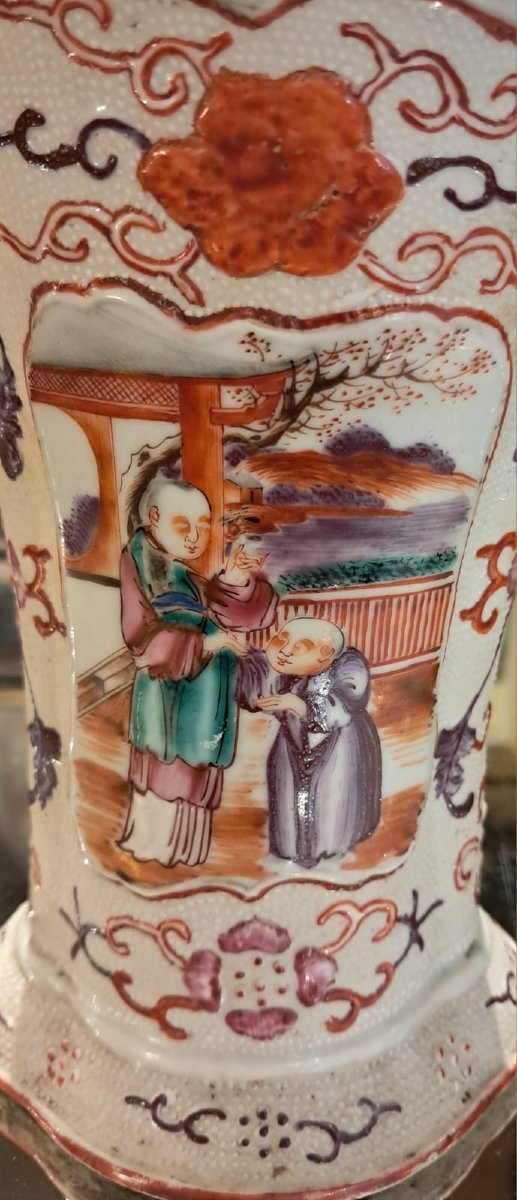 Vase en porcelaine monté en lampe, Chine, période Qianlong, XVIIIe-photo-2