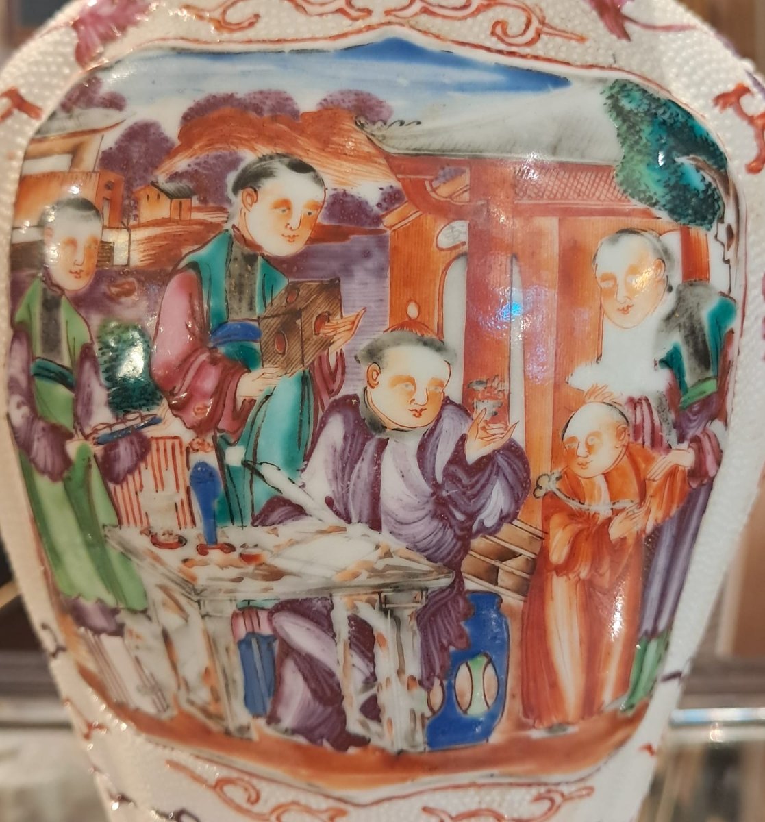 Vase en porcelaine monté en lampe, Chine, période Qianlong, XVIIIe-photo-4