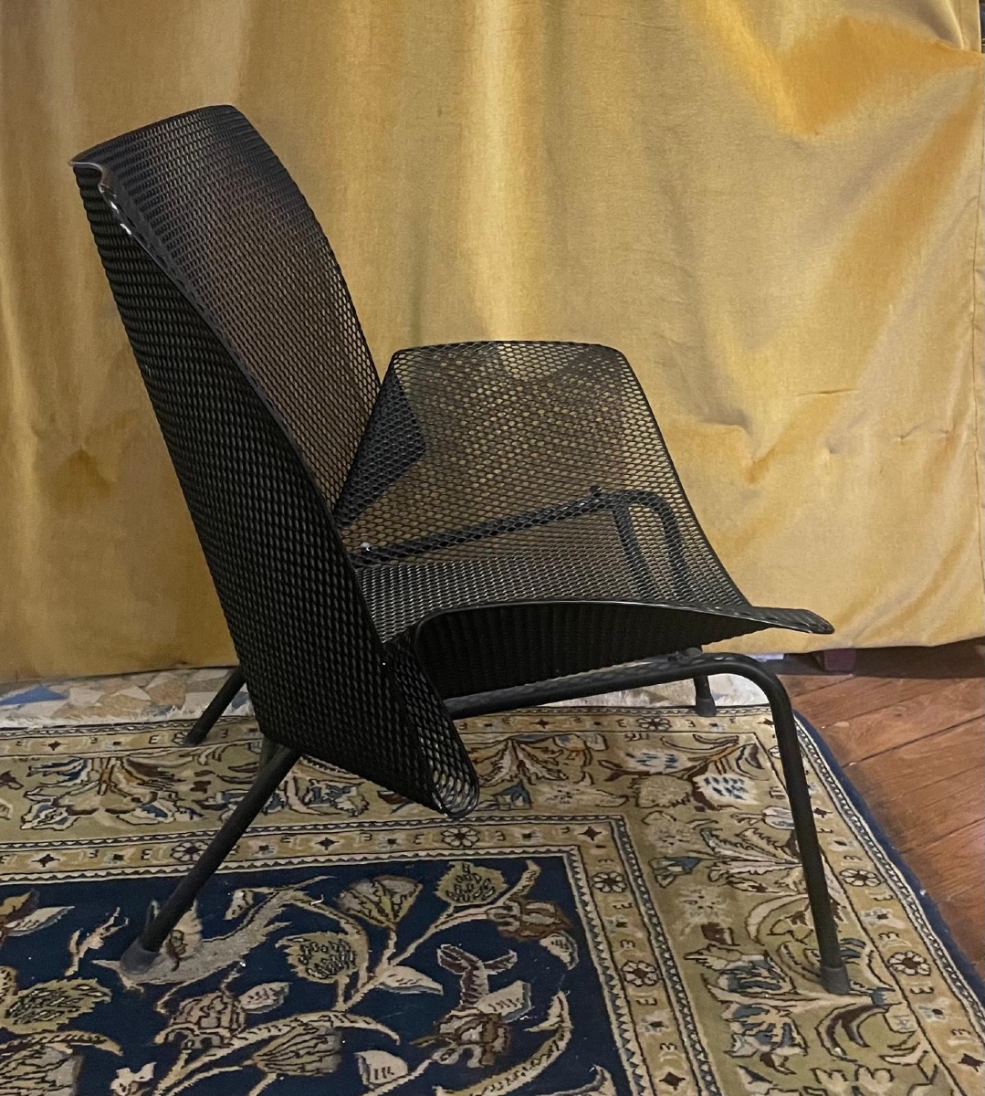 François Azambourg (1963-) For The Publisher Cinna, “easy Chair” Wire Mesh Armchair, 21st Century Design-photo-2