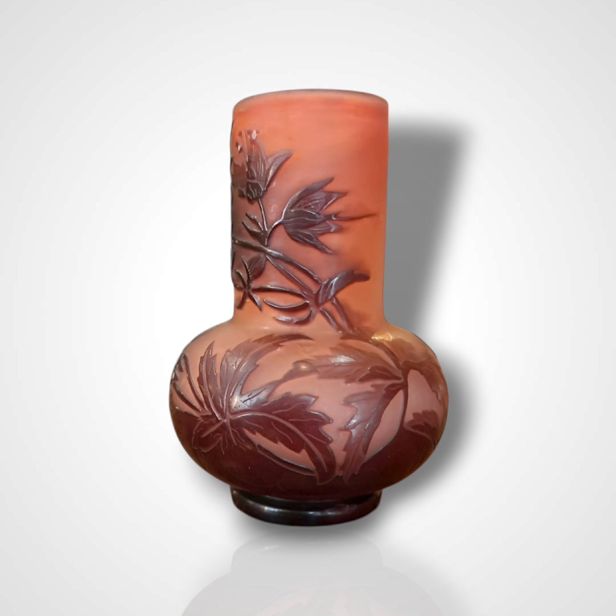 Vase à décor floral, Gallé, début XXe-photo-3