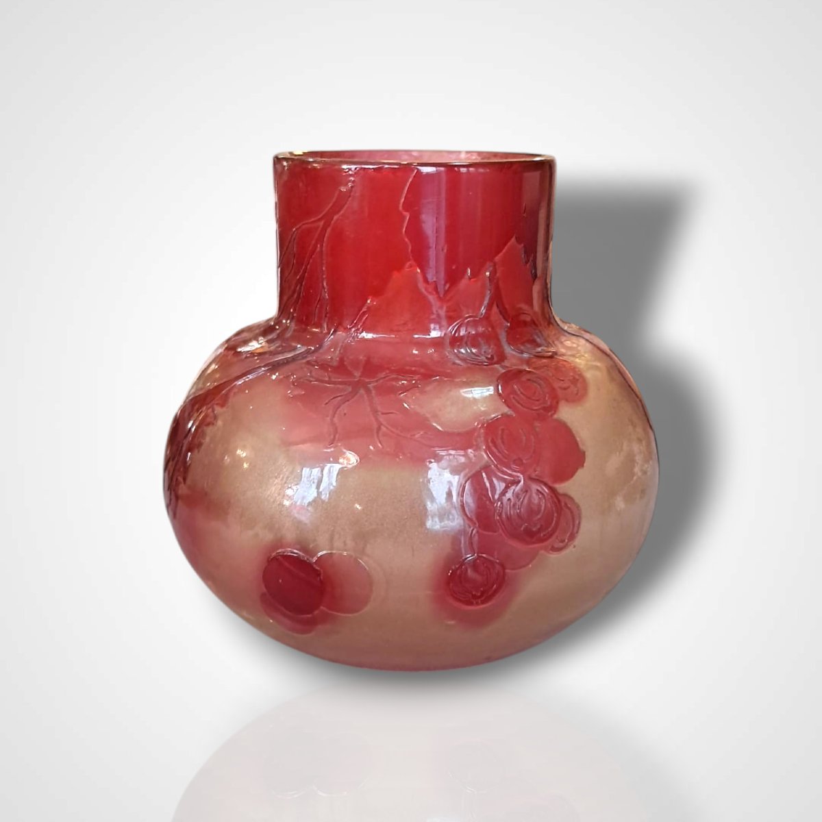 Vase Decorated With Currants, Gallé, Early 20th Century-photo-2