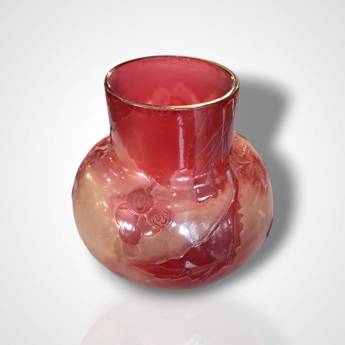 Vase Decorated With Currants, Gallé, Early 20th Century-photo-3