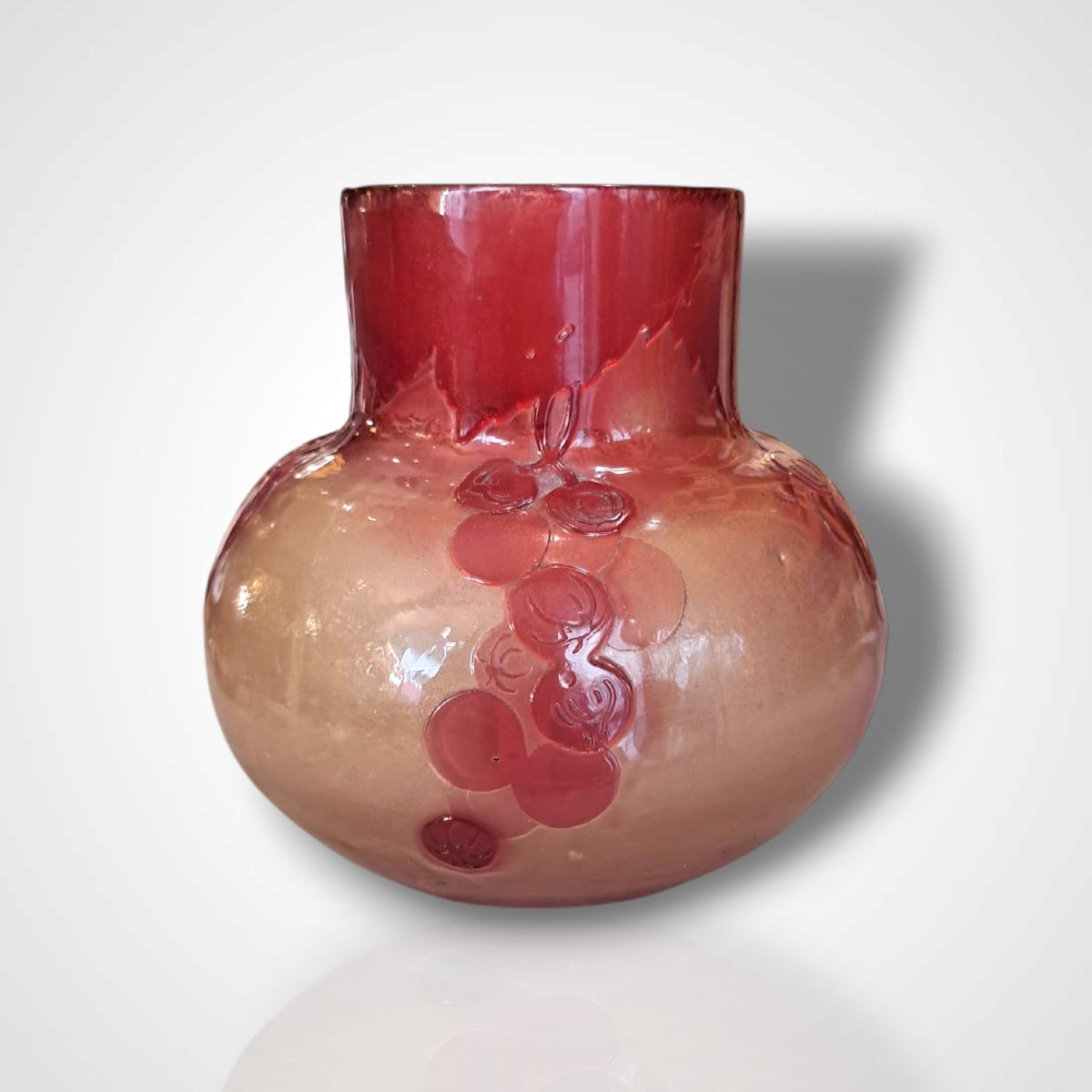 Vase Decorated With Currants, Gallé, Early 20th Century-photo-4