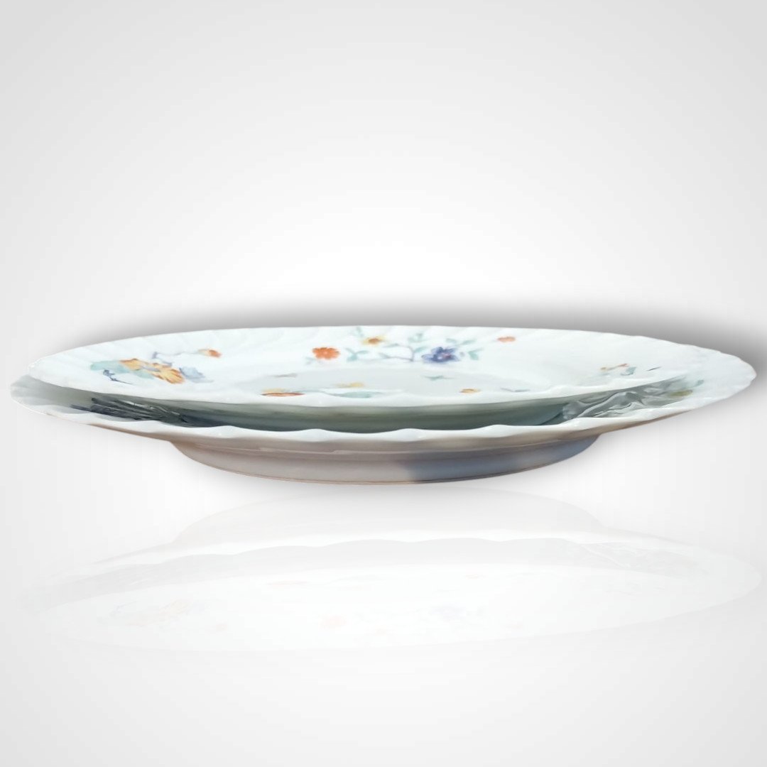 Haviland Limoges, Shalimar Porcelain Plates From The Compagnie Des Indes Series.-photo-1