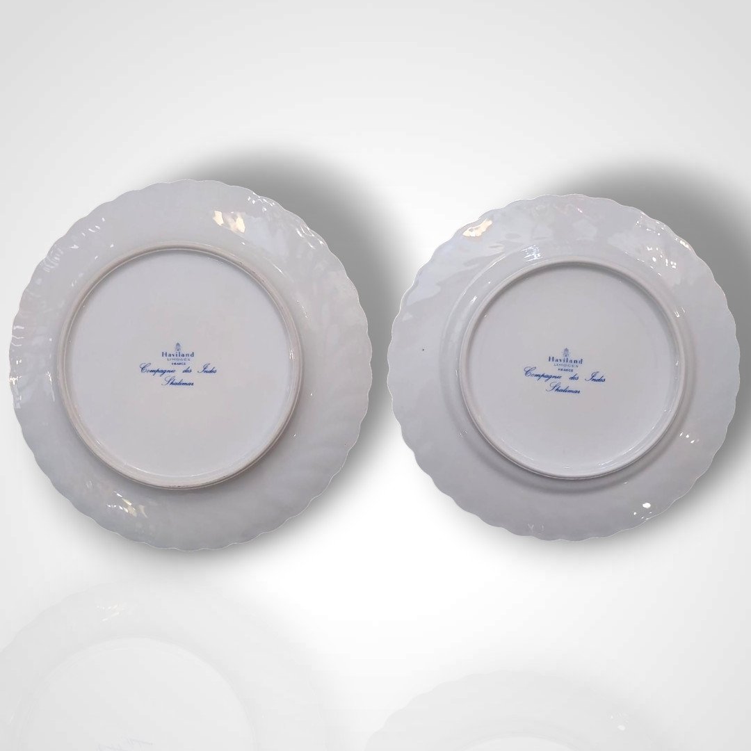 Haviland Limoges, Shalimar Porcelain Plates From The Compagnie Des Indes Series.-photo-2
