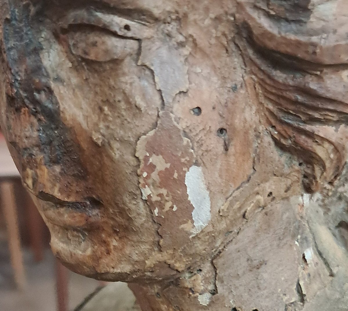 Sculpture en bois représentant la Vierge, XVIIe-photo-4
