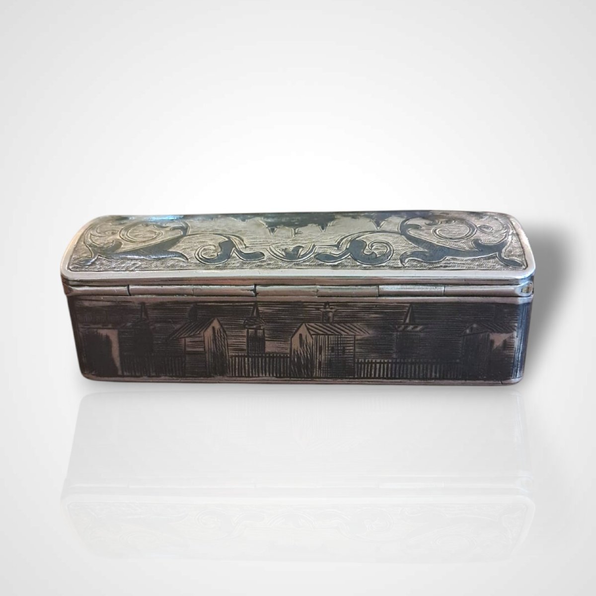 Niello Silver Box, Russia, 19th Century-photo-1