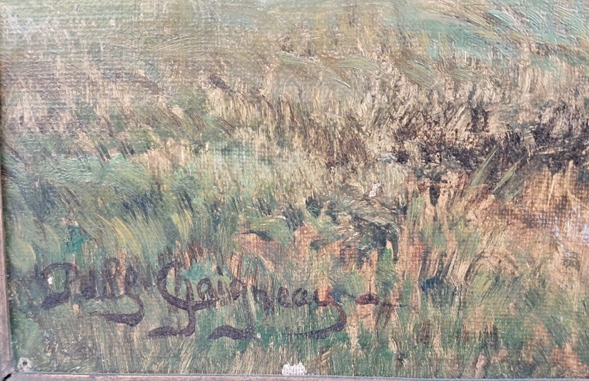 Paul Chaigneau, Shepherd And His Flock, Oil On Canvas, 20th Century-photo-3