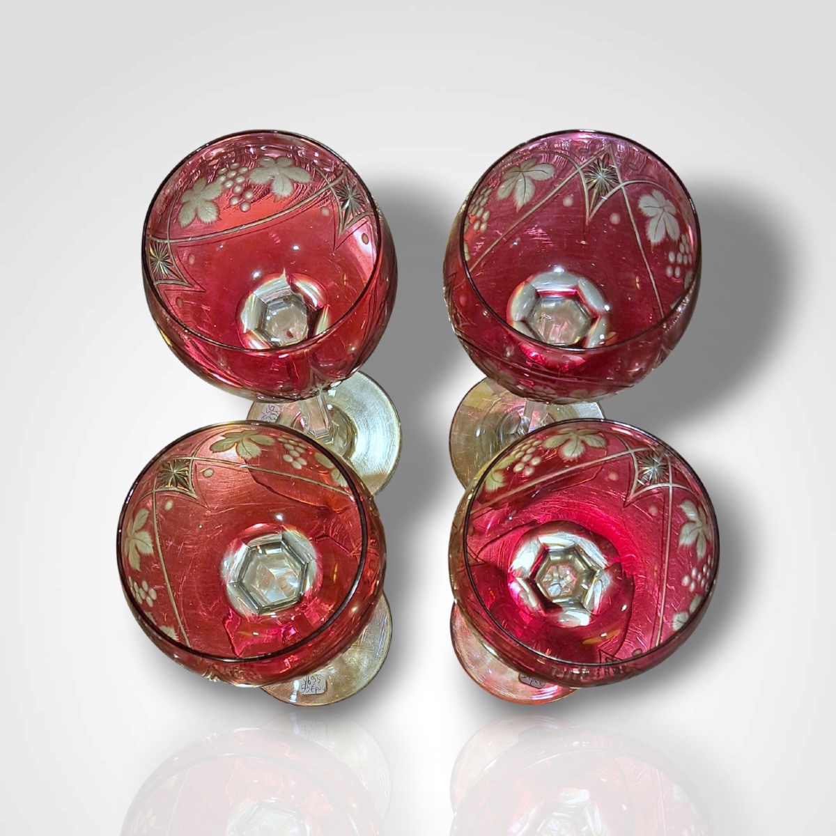 Crystal Rhine Wine Glasses, 20th Century-photo-2