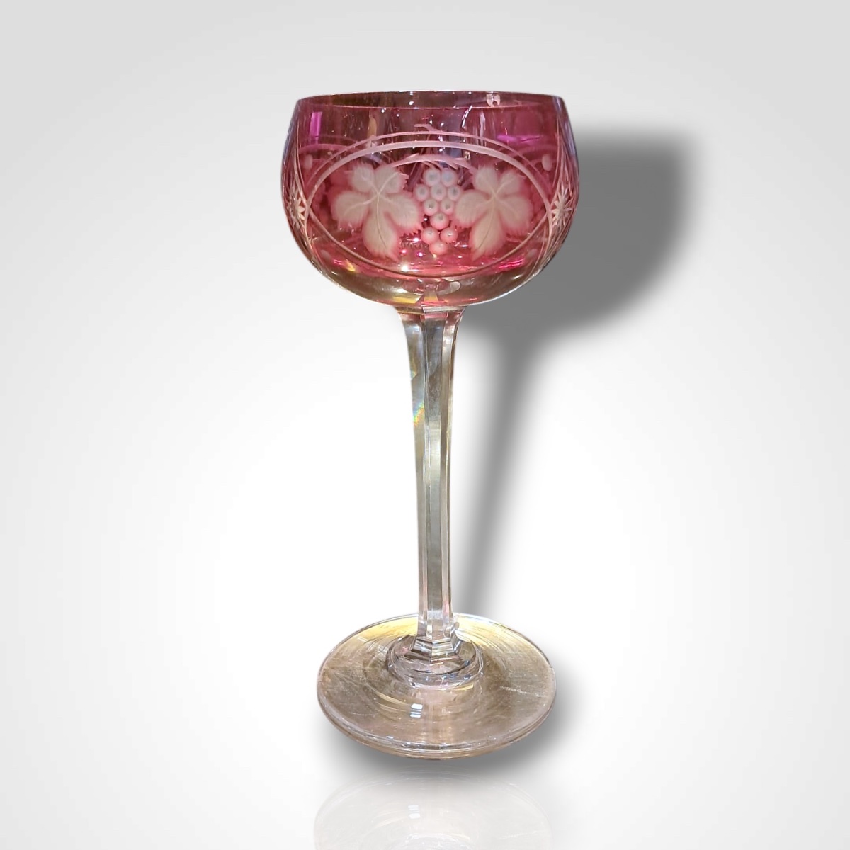 Crystal Rhine Wine Glasses, 20th Century-photo-3
