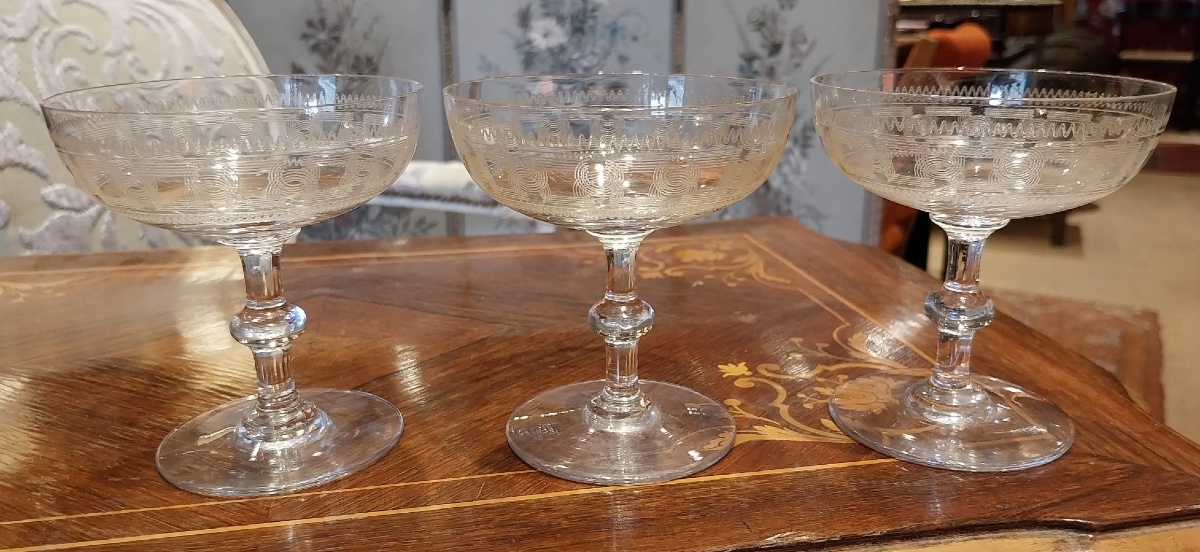 Baccarat, Champagne Glasses, 20th Century-photo-2