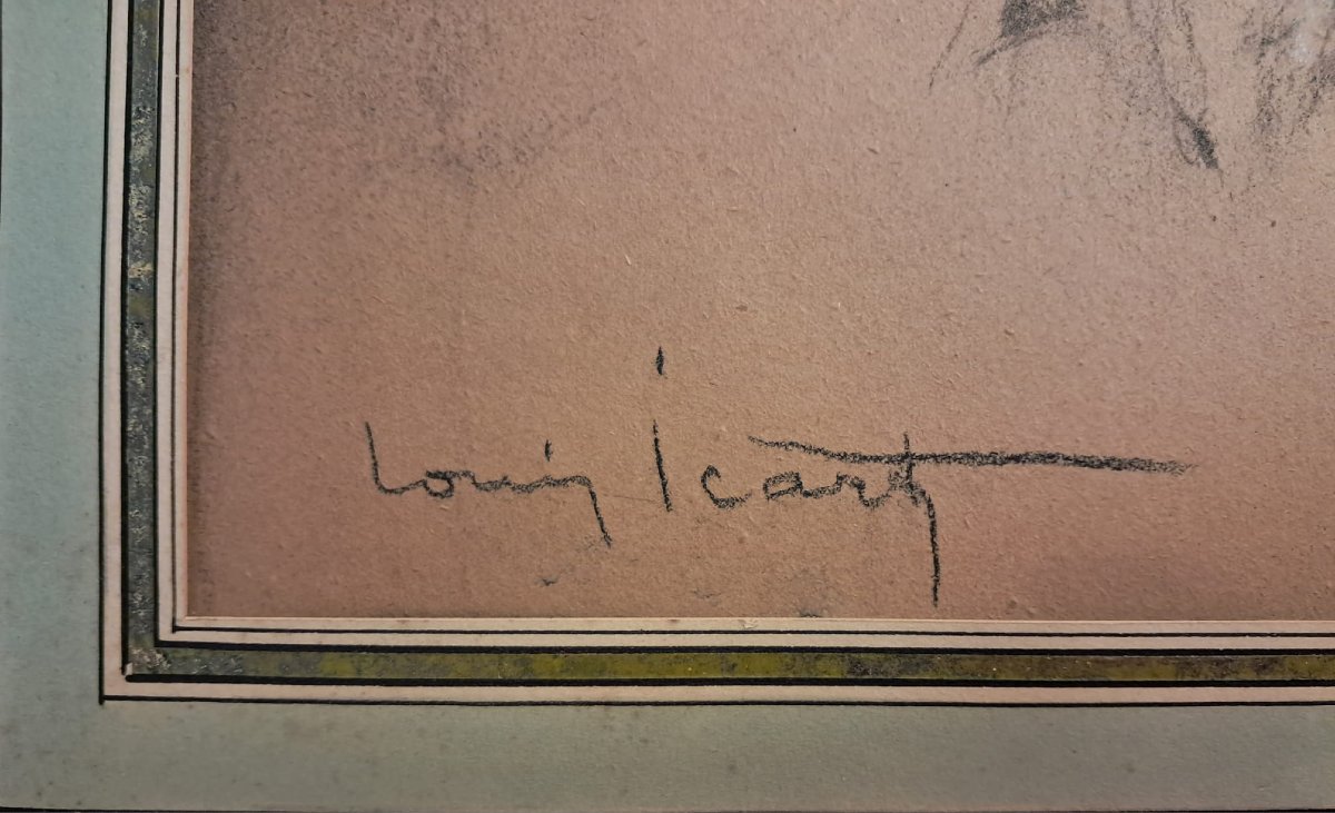 Louis Icart, dessin représentant deux jeunes élégantes, début XXe -photo-3