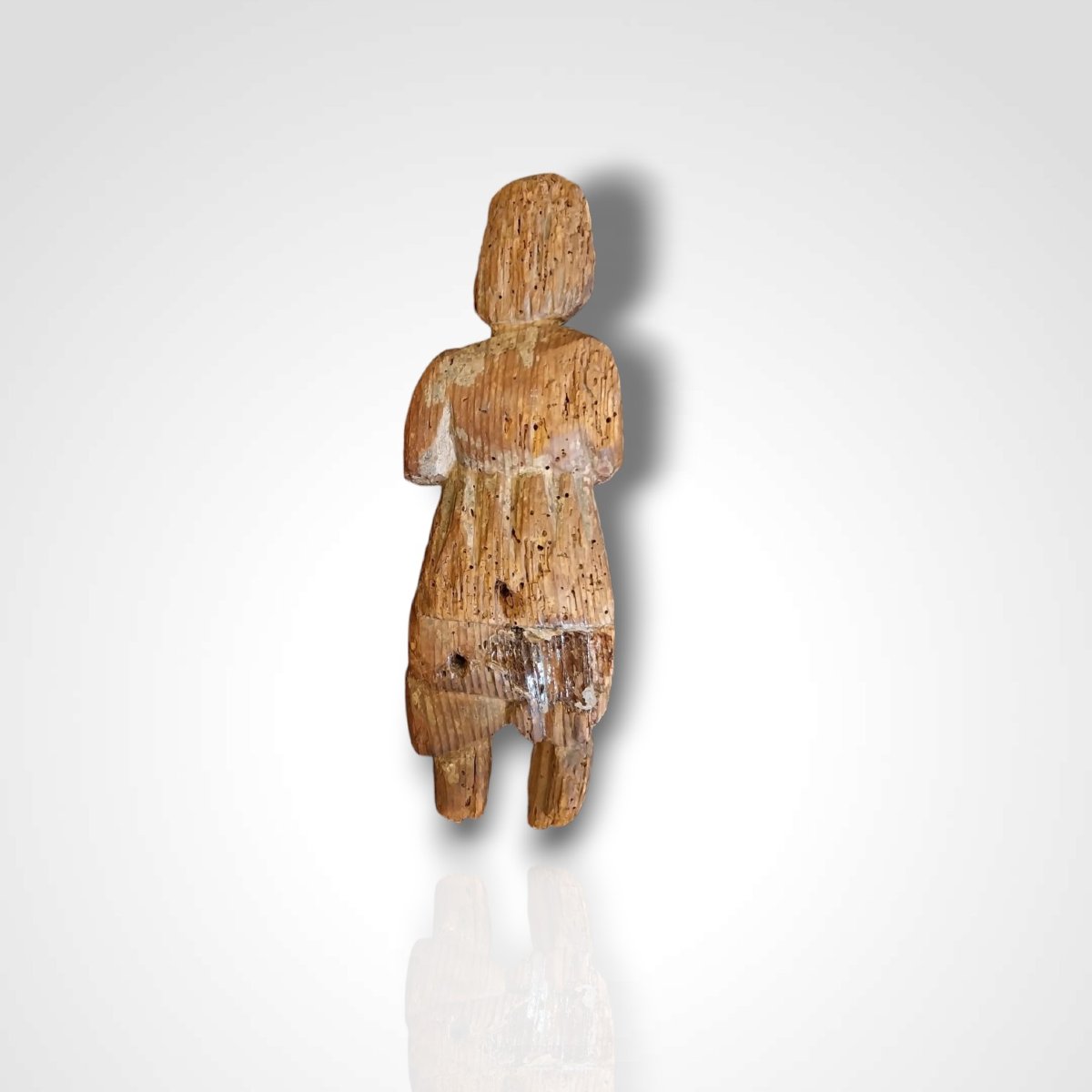 Vierge à l'enfant en bois polychrome, XVIIIe-photo-1