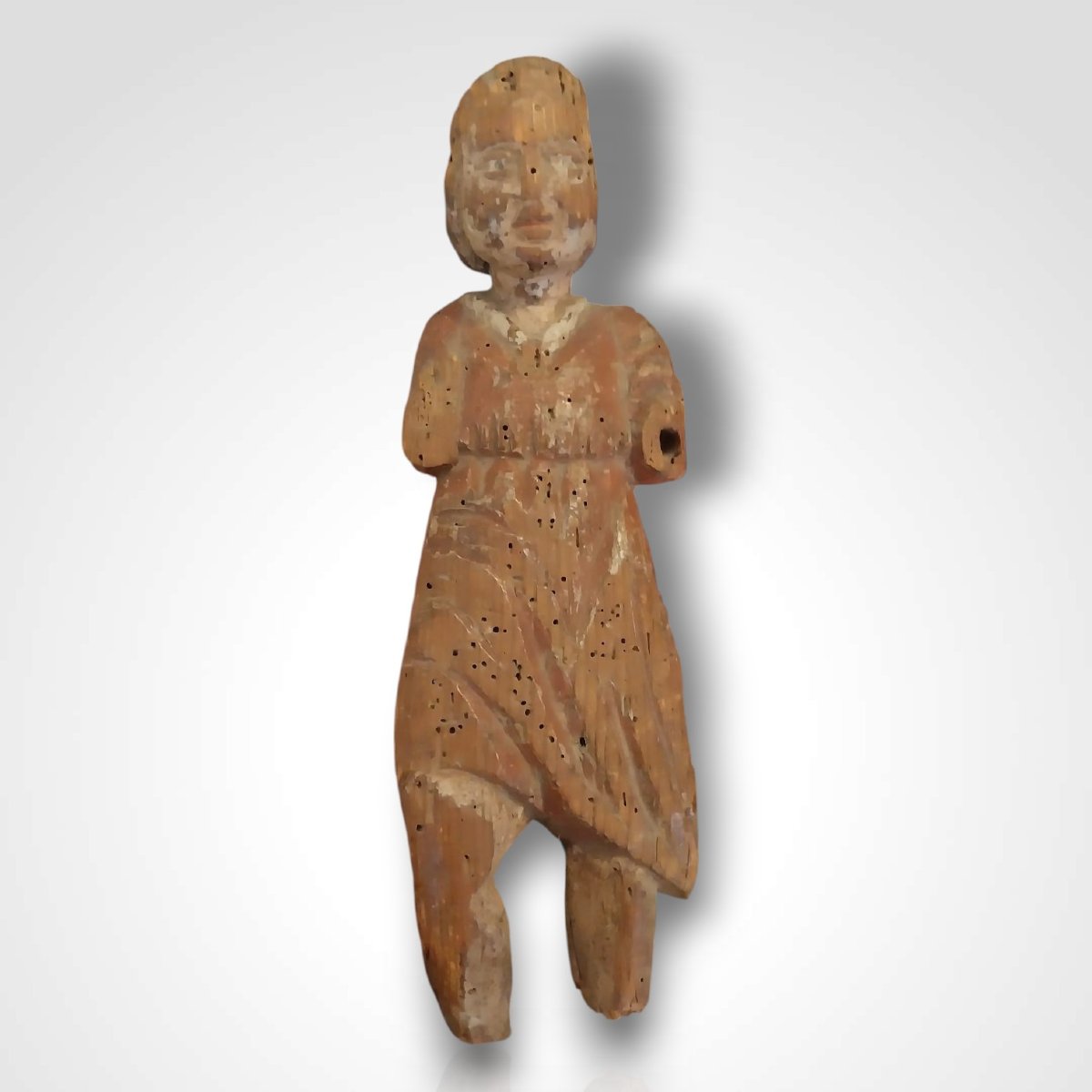 Vierge à l'enfant en bois polychrome, XVIIIe-photo-4