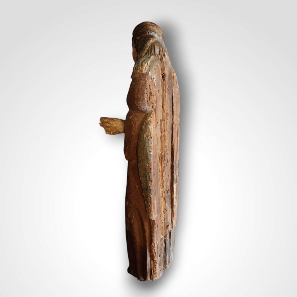 Vierge à l'enfant en bois polychrome, XVIIIe-photo-7