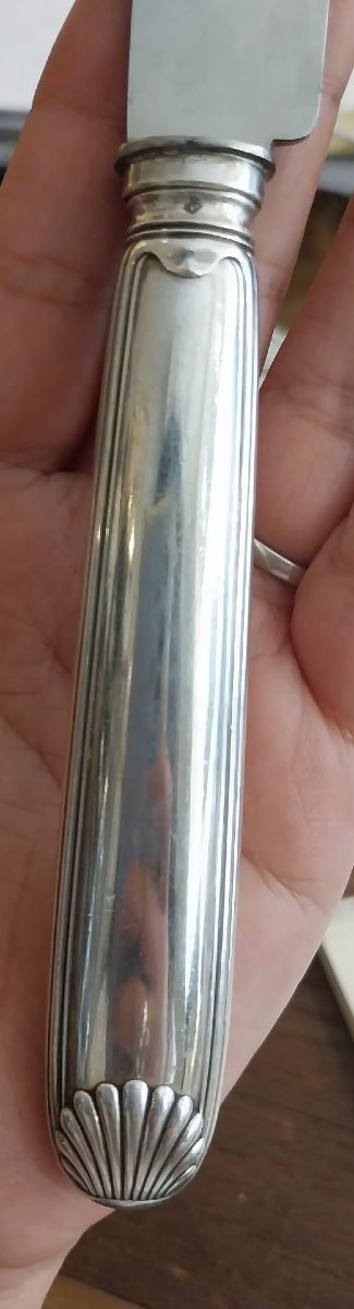 Puiforcat, 12 couteaux en argent fourré, XXe-photo-1