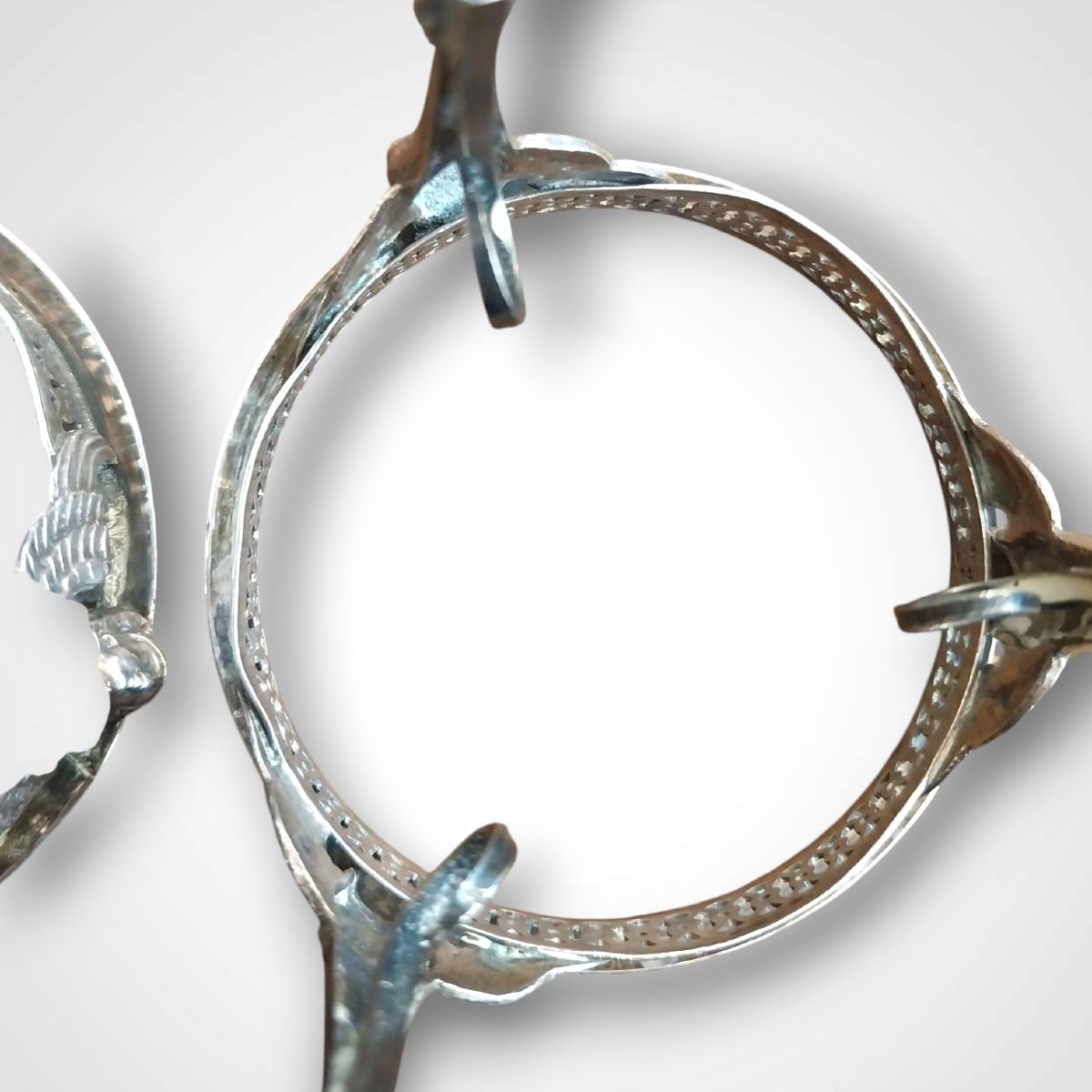 Paire de salières en argent XIXe-photo-8