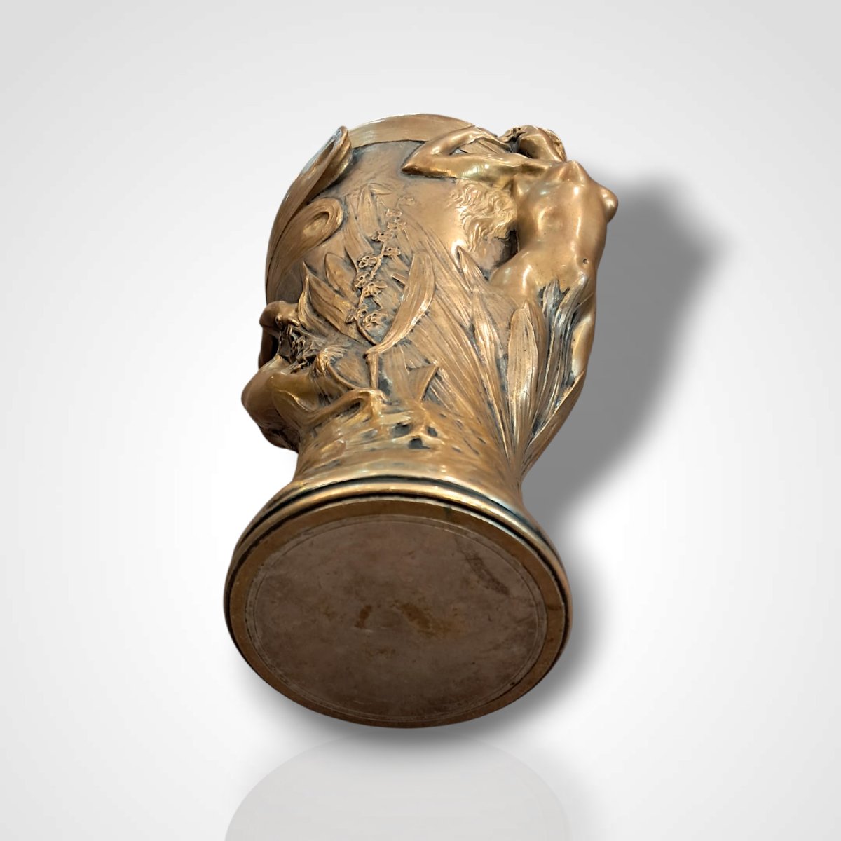 Vase en bronze doré Art Nouveau, fin XIXe-début XXe-photo-3