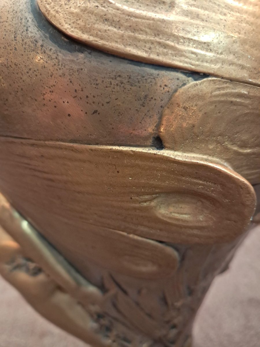 Vase en bronze doré Art Nouveau, fin XIXe-début XXe-photo-4