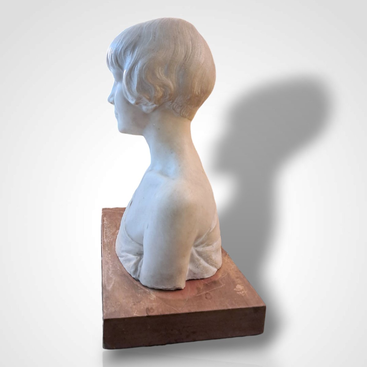 Henri Léon Greber, Marble Bust Of A Young Woman, 20th Century-photo-2