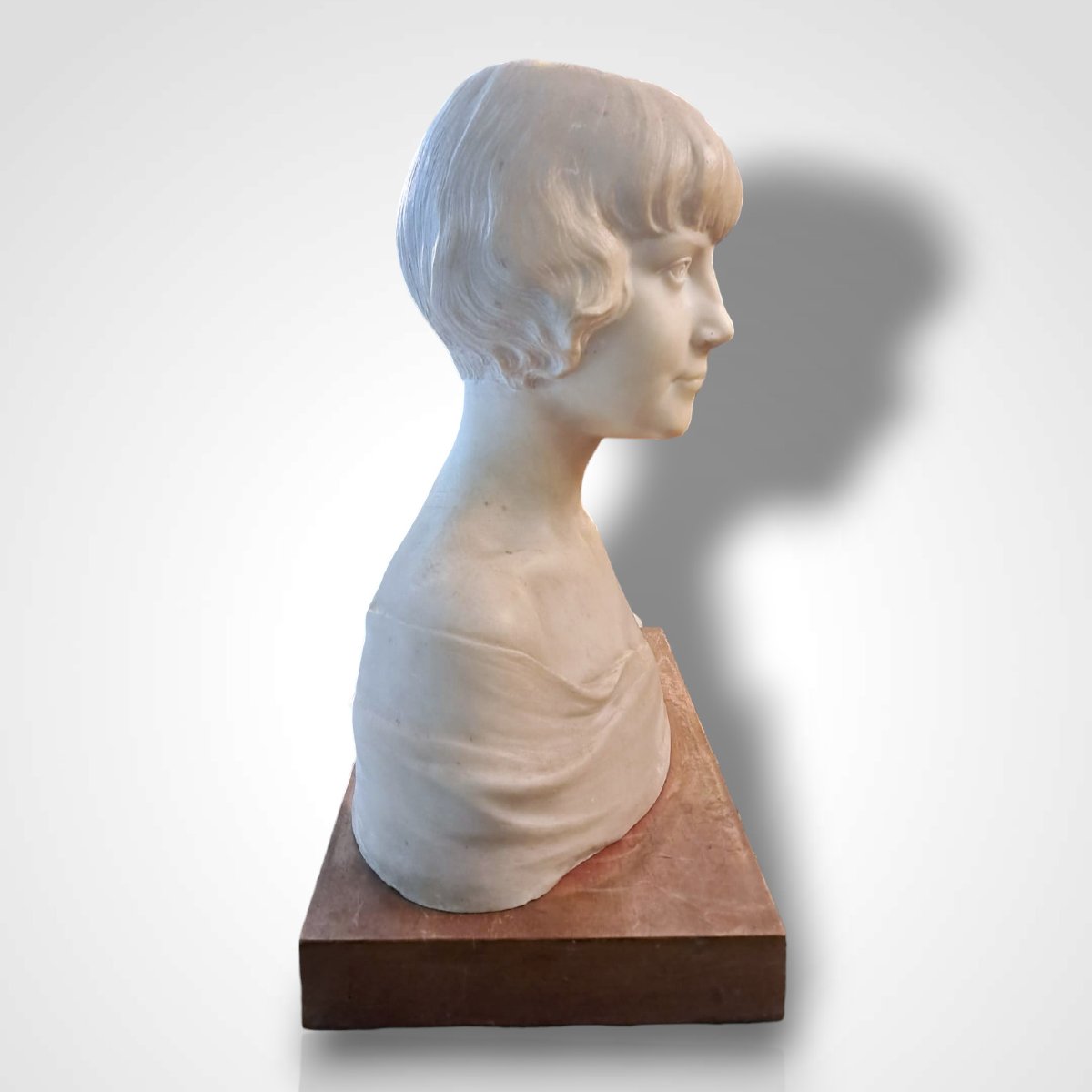 Henri Léon Greber, Marble Bust Of A Young Woman, 20th Century-photo-4
