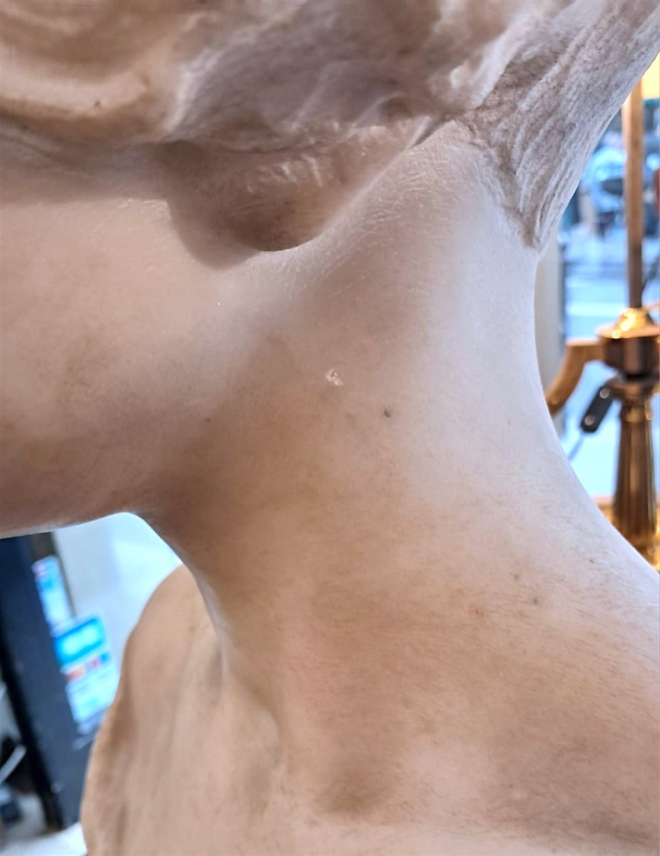 Henri Léon Greber, Marble Bust Of A Young Woman, 20th Century-photo-2