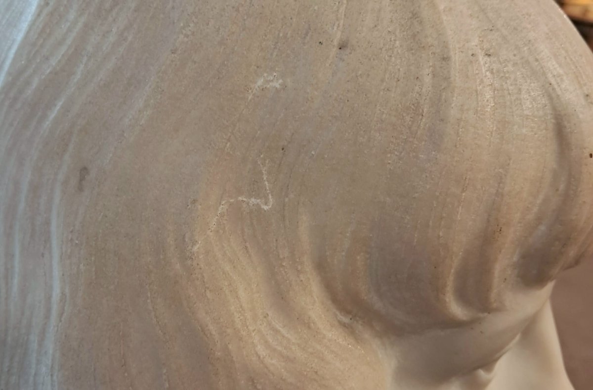 Henri Léon Greber, Marble Bust Of A Young Woman, 20th Century-photo-4